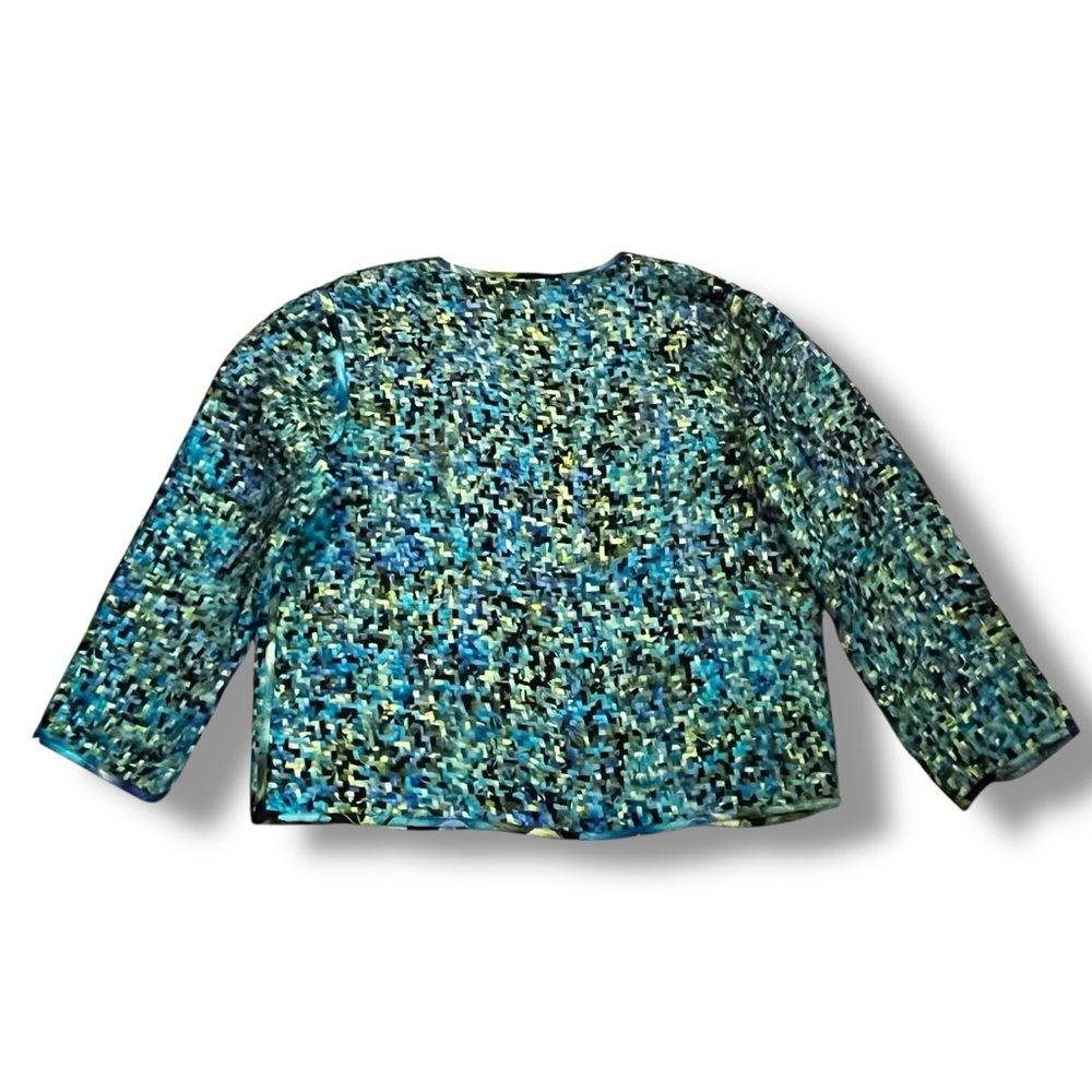 Chicos Silk Jacket Large Basketweave Vintage 90s … - image 6